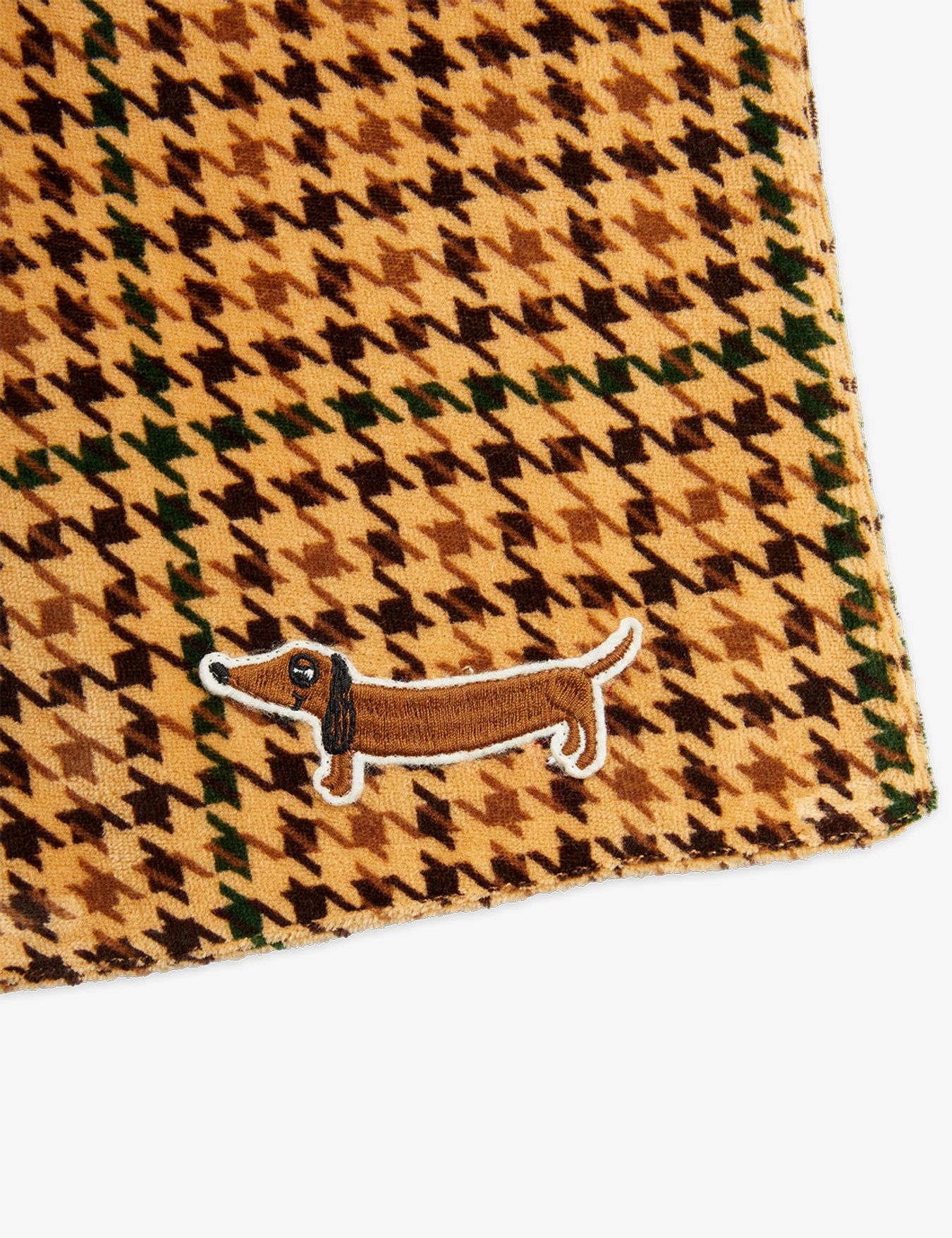 Dog Embroidered Velour Scarf