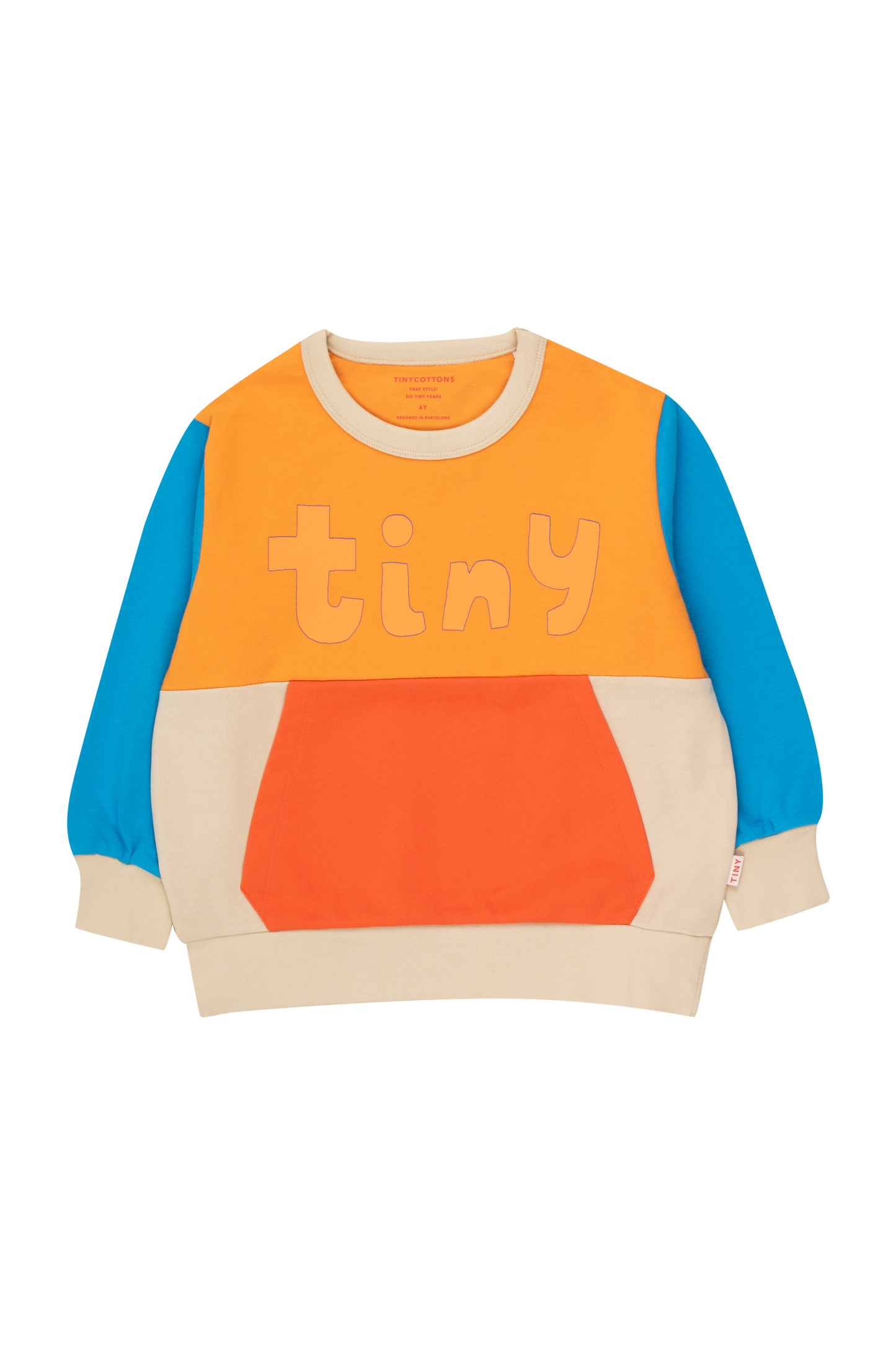 Tiny colorblock sweatshirt orange/vanilla