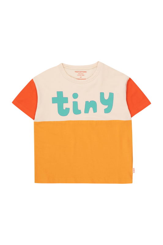 Tiny colorblock tee light cream/orange