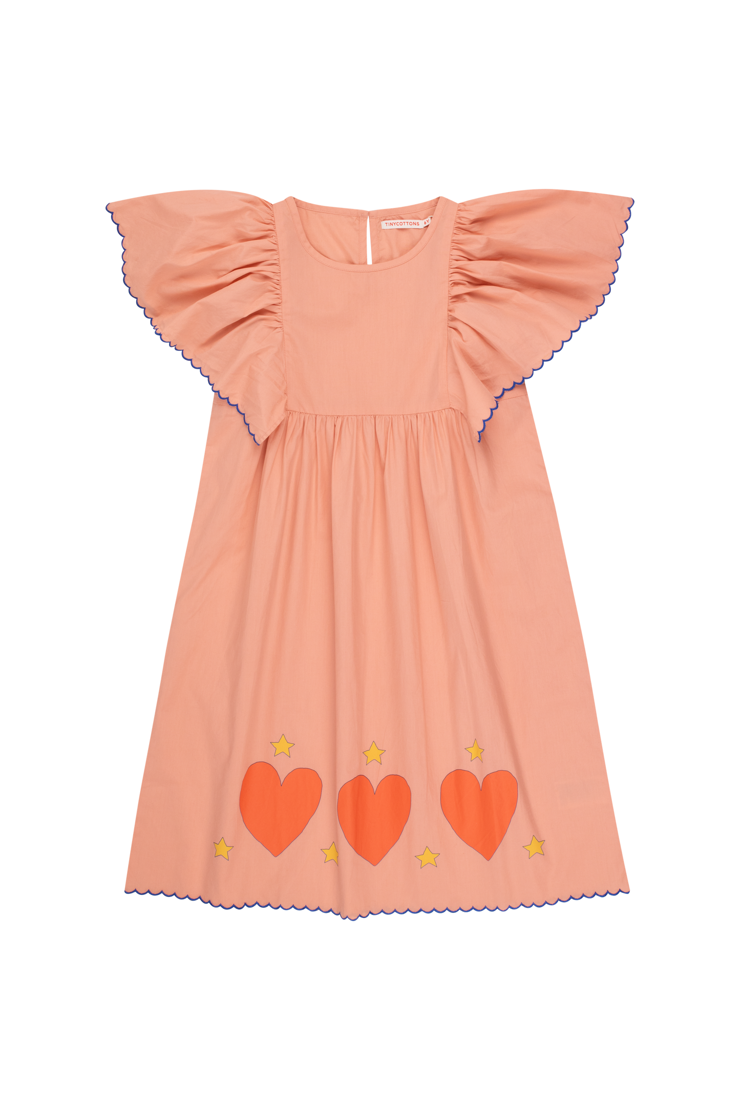 Hearts star dress papaya