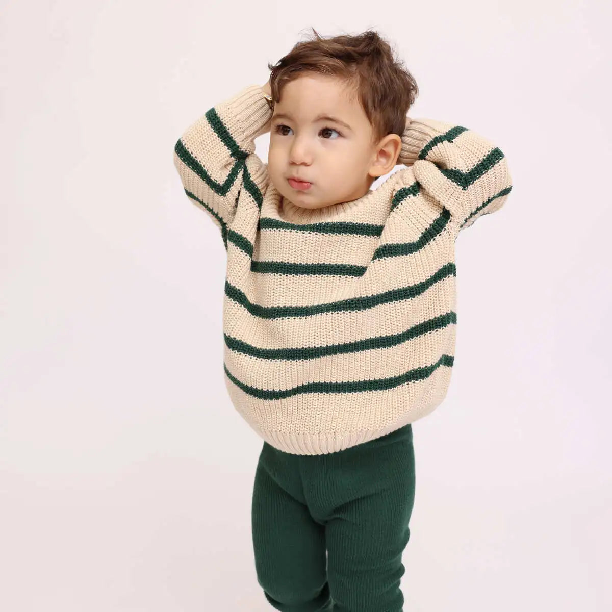 Pine stripes knit sweater