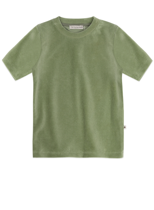 AMMEHOELA Olive Green Velours T-Shirt Olive