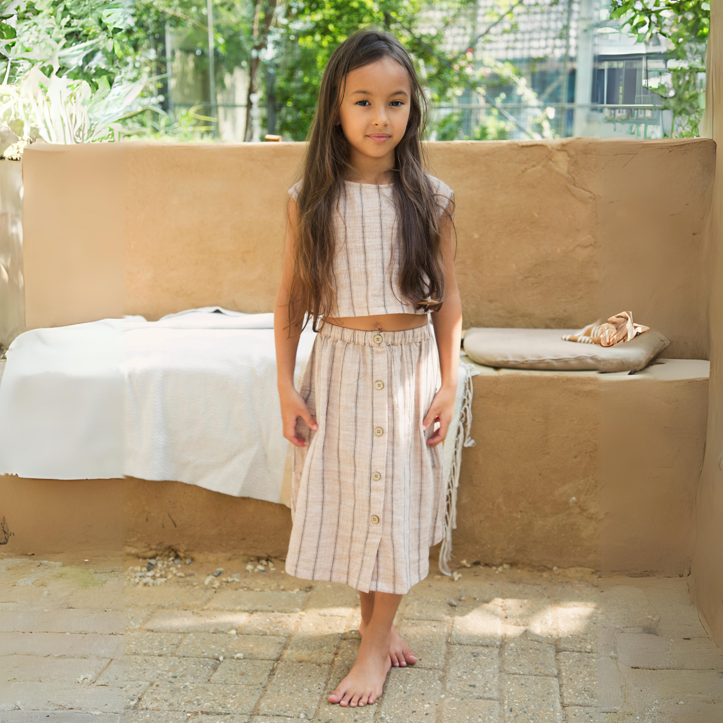 AMMEHOELA Romy Cotton Skirt Beige