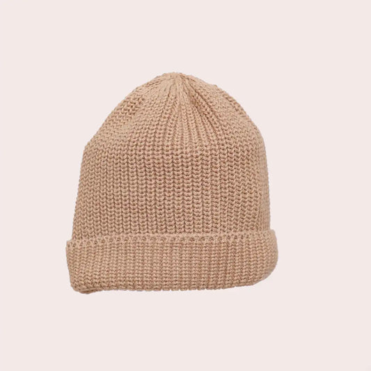 Taupe knit beanie
